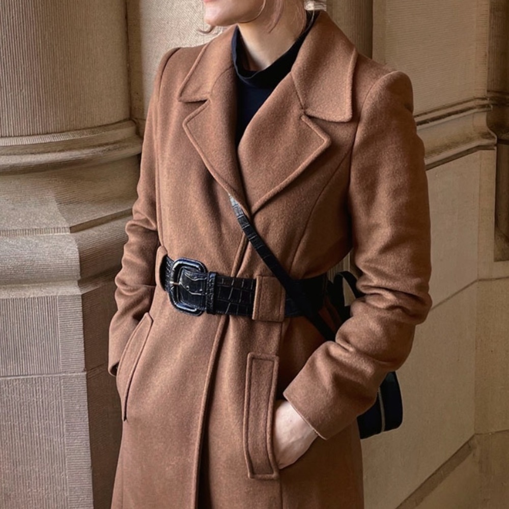 Ralph Lauren Double Breasted Belted Full Length Camel Wool Coat - Picture 4 of 16